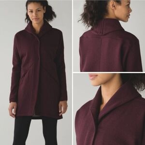 Lululemon &Go Take You There Heather Bordeaux Drama Wrap Cardigan Coat